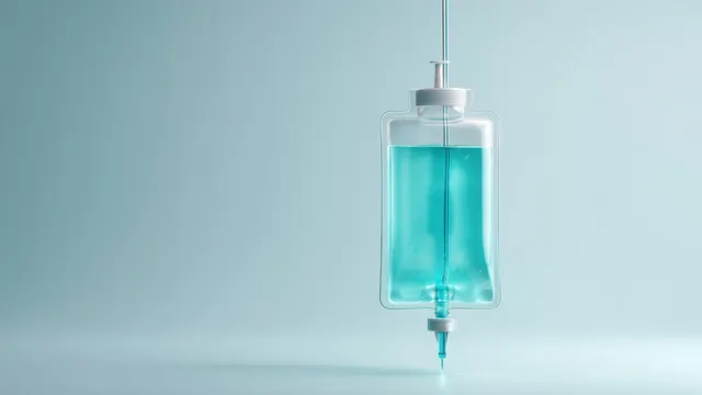 IV hydration bag ready for an infusion
