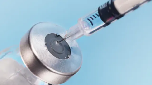 Syringe drawing from a peptide vial